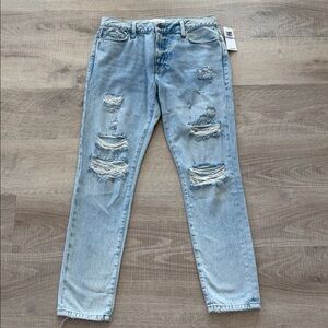 NWT Frame Denim womens Le Garçon Distressed jeans in Natoma, size 27